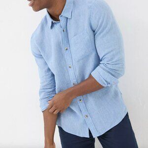 Fat Face Seersucker Bleu Long Sleeve  Shirt Sz L